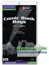 Silver / Regular Comic Book Resealable Bags (100pk)